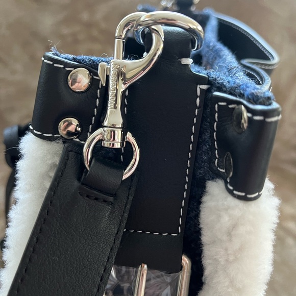 JW Anderson Harris Tweed Blue Plaid Women's Shoulder Bag - Picture 4 of 12